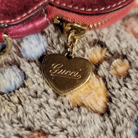 Gucci Guccissima Heart Coin Purse Purple Authentic - Picture 13 of 16